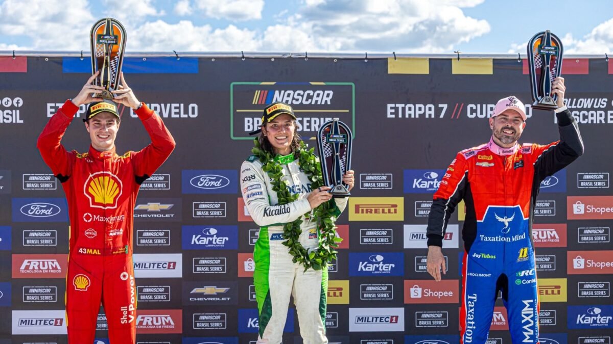 TATIANA CALDERÓN HACE HISTORIA Y SE CONVIERTE EN LA PRIMERA MUJER EN GANAR UNA CARRERA DE NASCAR BRASIL